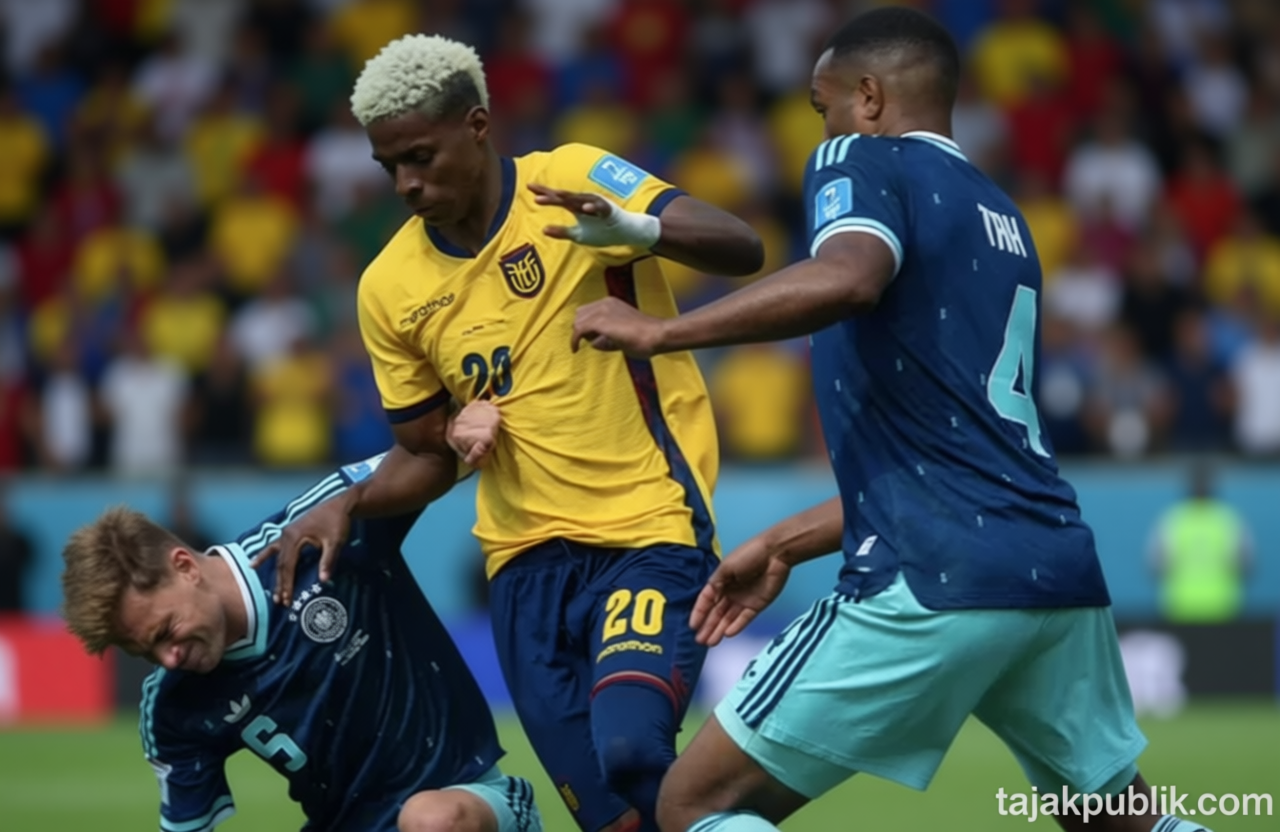 Ekuador vs Jerman Imbang Babak Pertama Grup E – Angulo Balas Gol Cepat Sane
