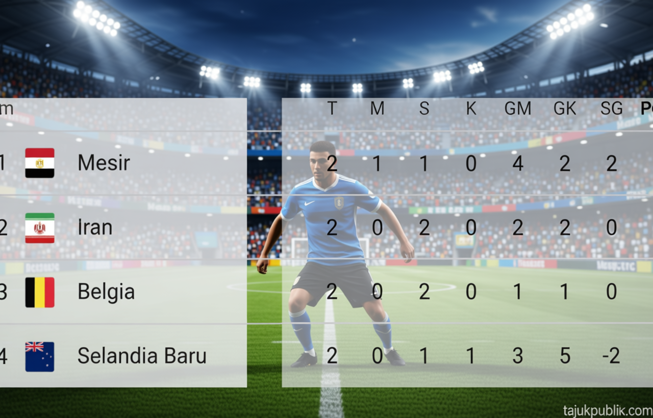 Key Discussion: Klasemen sementara Grup G: Mesir Memimpin, Tiga Tim Masih Berebut Tiket Lolos