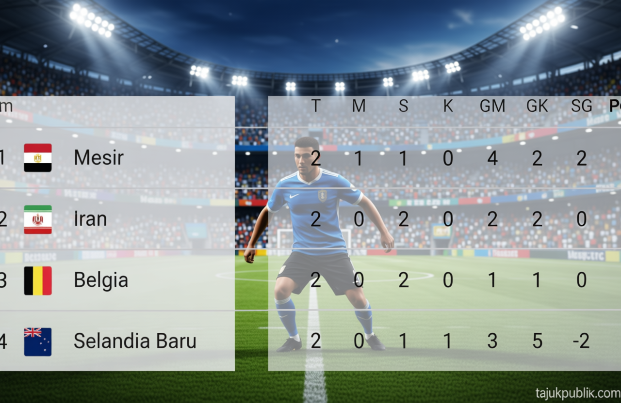 Key Discussion: Klasemen sementara Grup G: Mesir Memimpin, Tiga Tim Masih Berebut Tiket Lolos