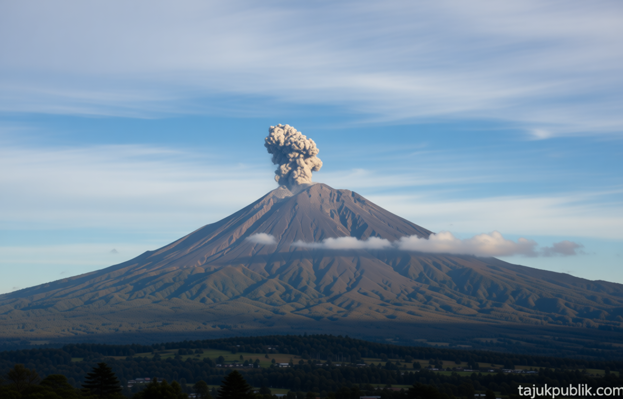 Semeru Erupsi – Kolom Abu Capai 600 Meter di Atas Puncak