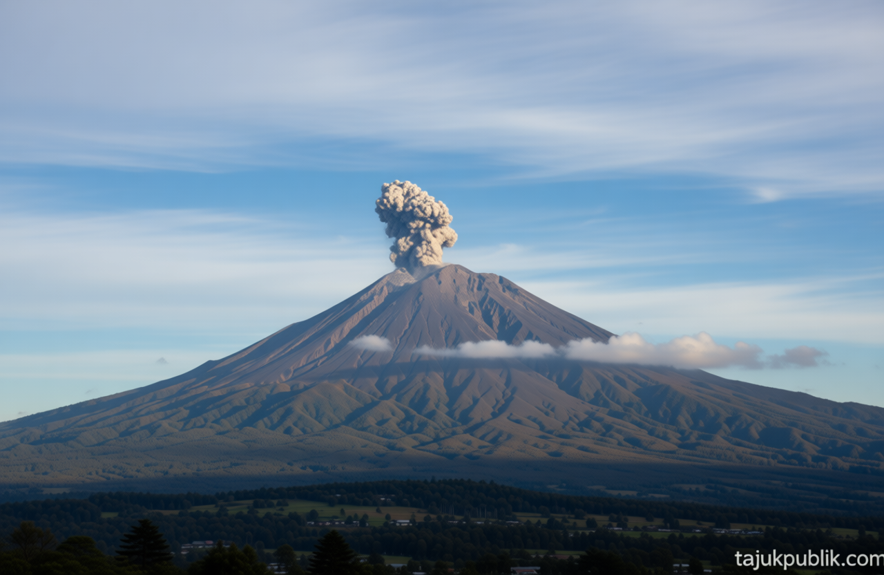 Semeru Erupsi – Kolom Abu Capai 600 Meter di Atas Puncak
