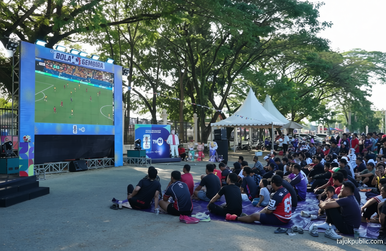 Important Visit: Masyarakat Padati Nobar Piala Dunia, Suasana Tetap Tertib dan Meriah
