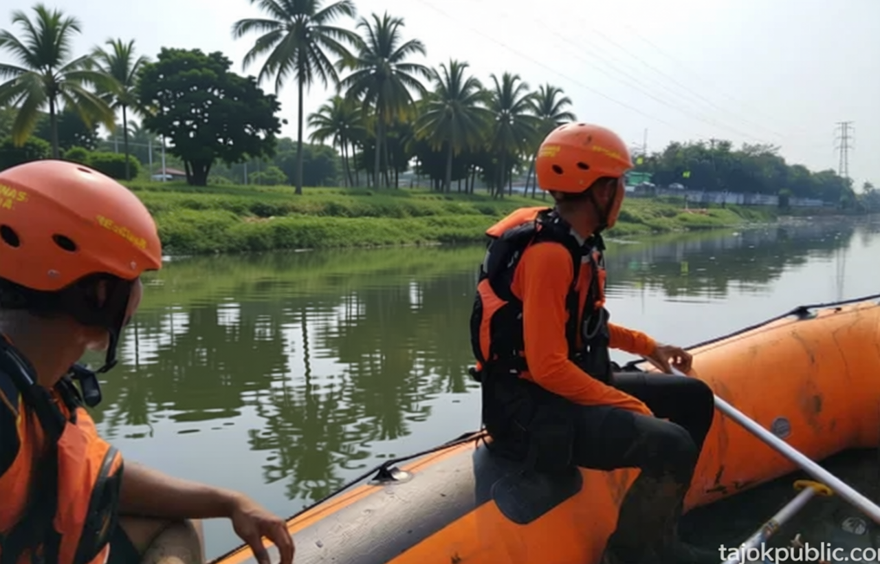 Basarnas Lanjutkan Pencarian Pemuda Tenggelam di Kali Banjir Kanal Barat
