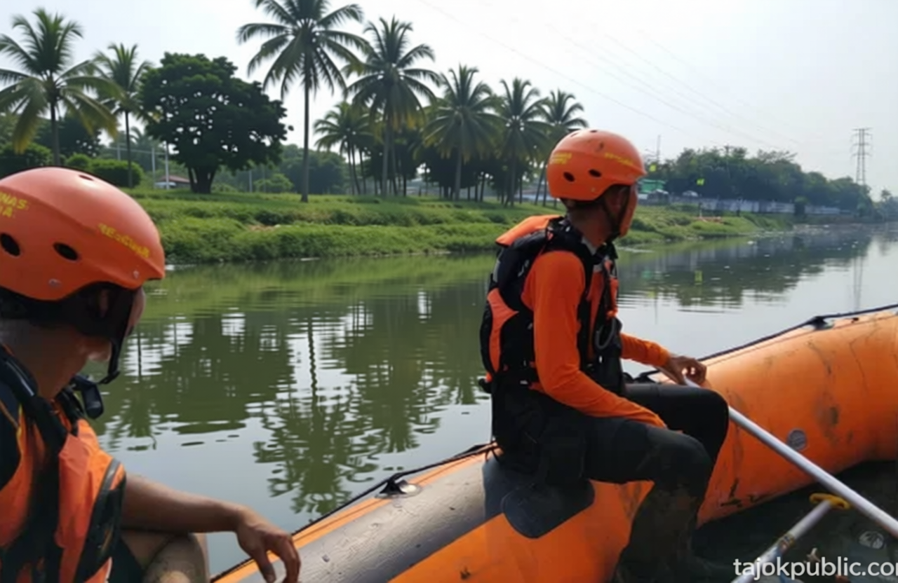 Basarnas Lanjutkan Pencarian Pemuda Tenggelam di Kali Banjir Kanal Barat
