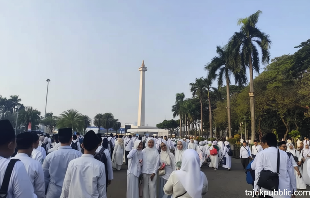 Ribuan Warga Padati Monas Ikuti Zikir dan Doa Kebangsaan Sambut Bulan Kemerdekaan