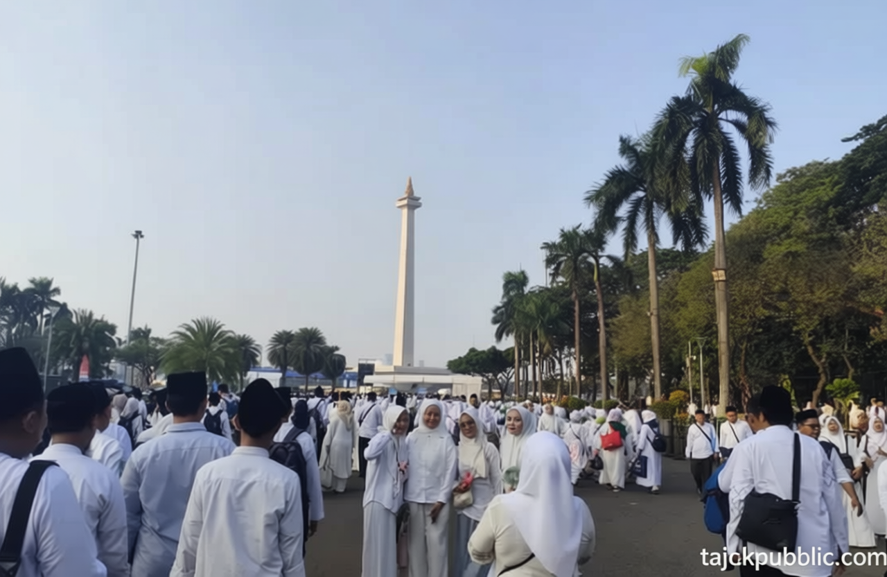 Ribuan Warga Padati Monas Ikuti Zikir dan Doa Kebangsaan Sambut Bulan Kemerdekaan