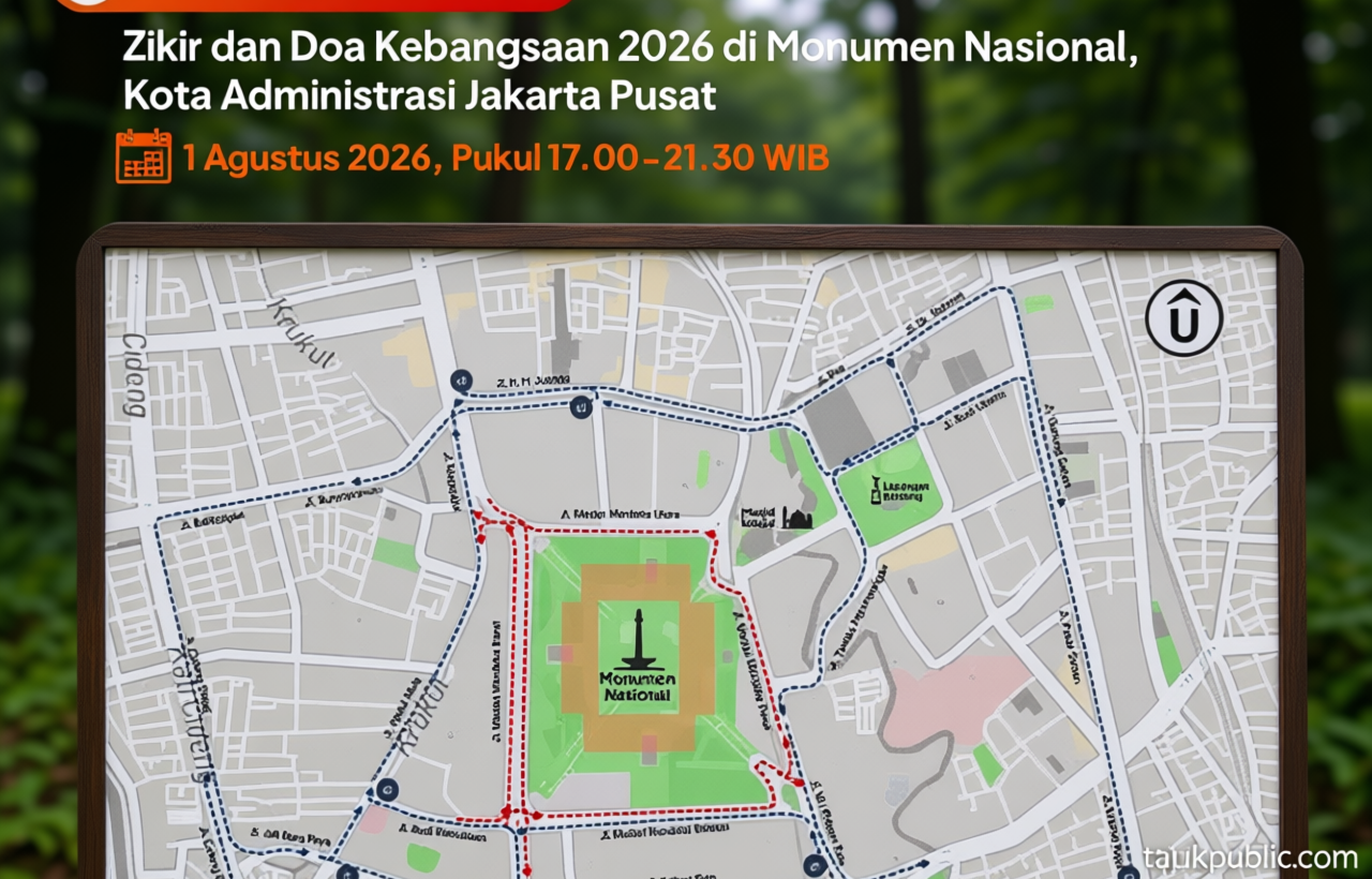 Ada Zikir dan Doa Kebangsaan di Monas Malam Ini, Cek Rute Alternatifnya