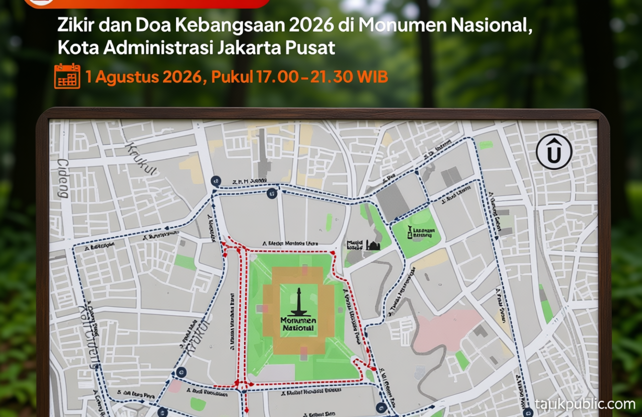 Ada Zikir dan Doa Kebangsaan di Monas Malam Ini, Cek Rute Alternatifnya